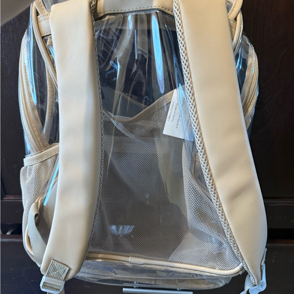 Transparent Backpack With Beige Trim - image 2